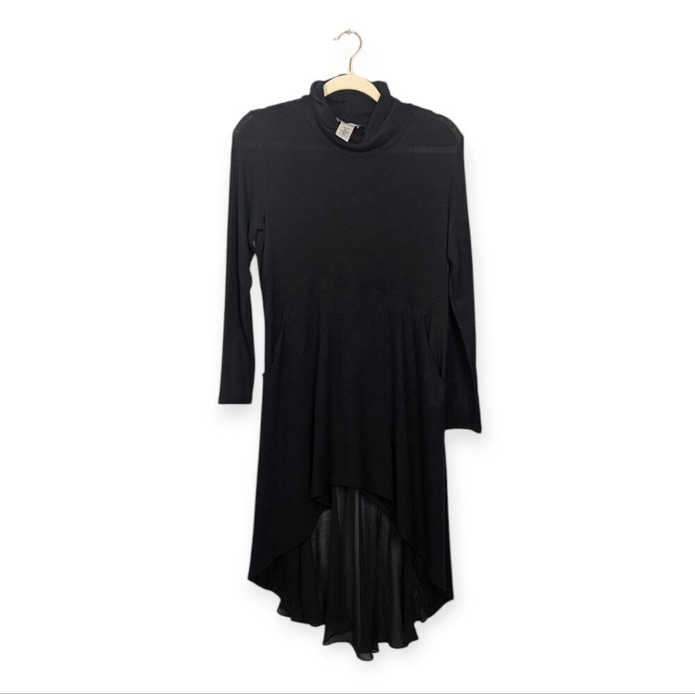 Soft Surroundings Black Turtleneck Sweater Tunic Dress Size S